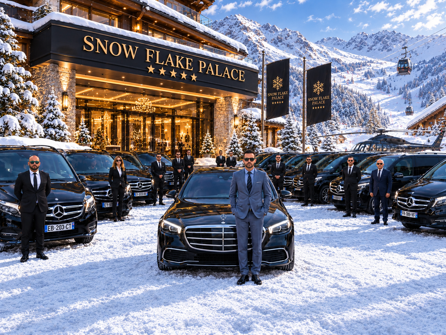 Nos véhicules avec chauffeur à Courchevel — Mercedes Classe S, VIP Class et Classe V